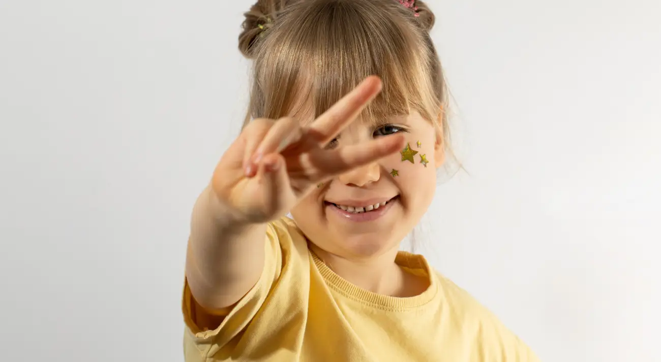 Child calmly painting a plaster craft kit at a peaceful table setup, enjoying screen-free mindful play